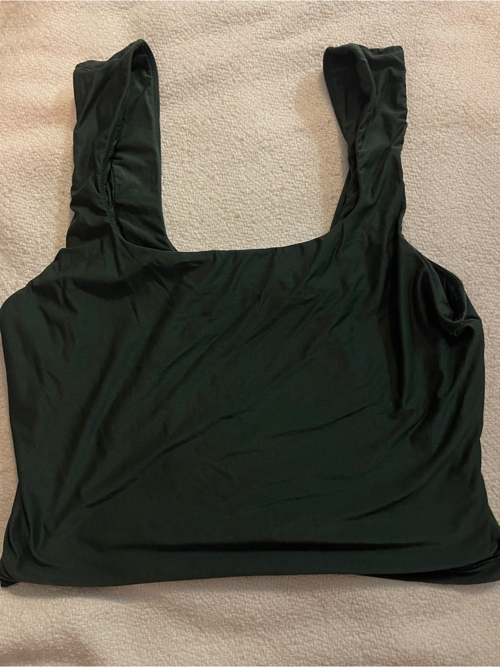 Aerie SmoothEZ Dark Green Cropped Tank Top